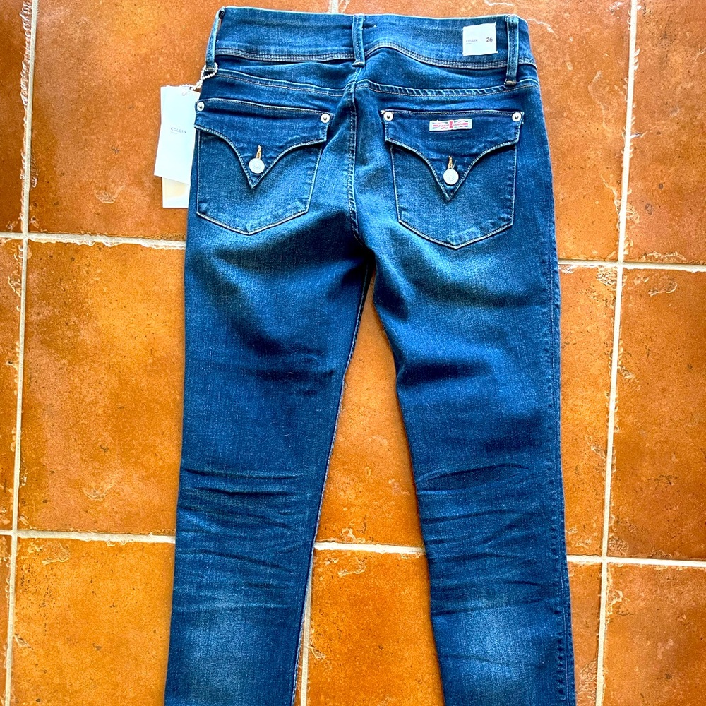 Hudson Colin Flap  Low Rise Stretch Skinny Jeans Sz 26 Dark Wash. New With Tags.